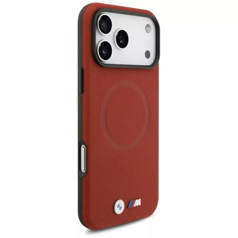 BMW M FW Metal Logo MagSafe puzdro na iPhone 17 Pro Max, červené