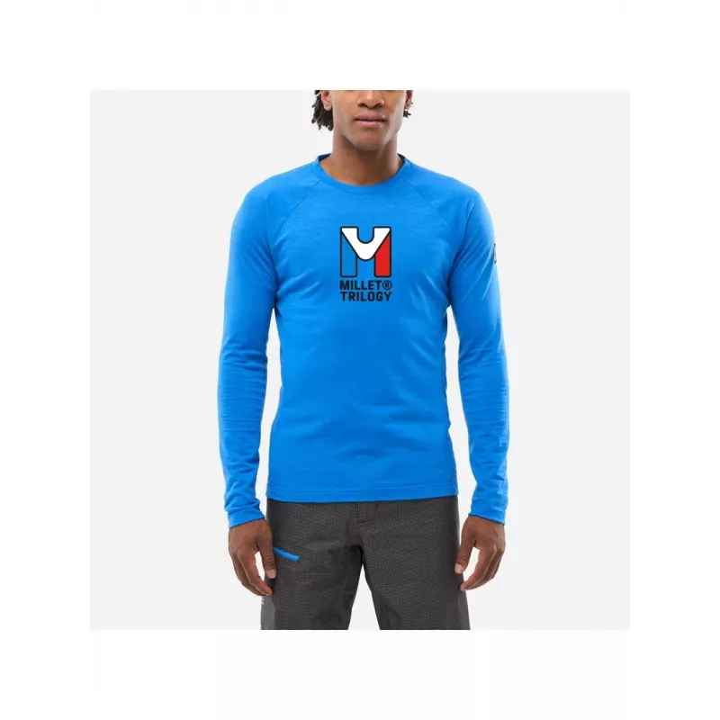 Millet Trilogy Wool TS LS technický baselayer - Icon Blue, pánske M