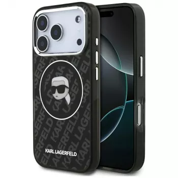 Karl Lagerfeld IML Karl Head Logo MagSafe puzdro pre iPhone 17 Pro Max čierne