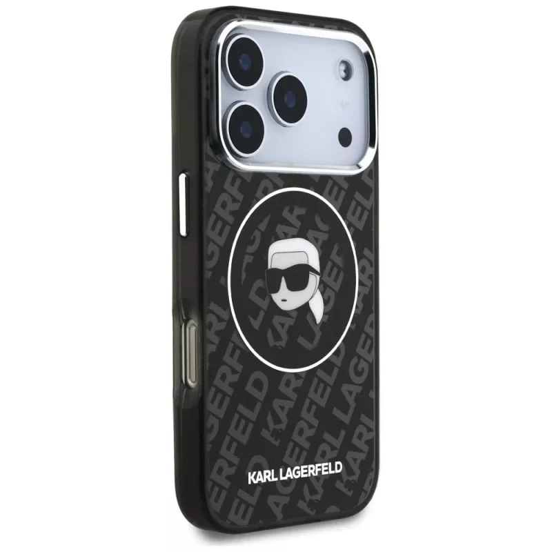 Karl Lagerfeld IML Karl Head Logo MagSafe puzdro pre iPhone 17 Pro Max čierne