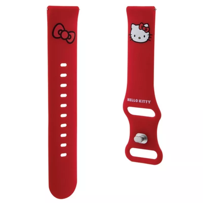 Hello Kitty univerzálny silikónový náramok HKUWMSCHBLR červený Kitty hlava 20mm