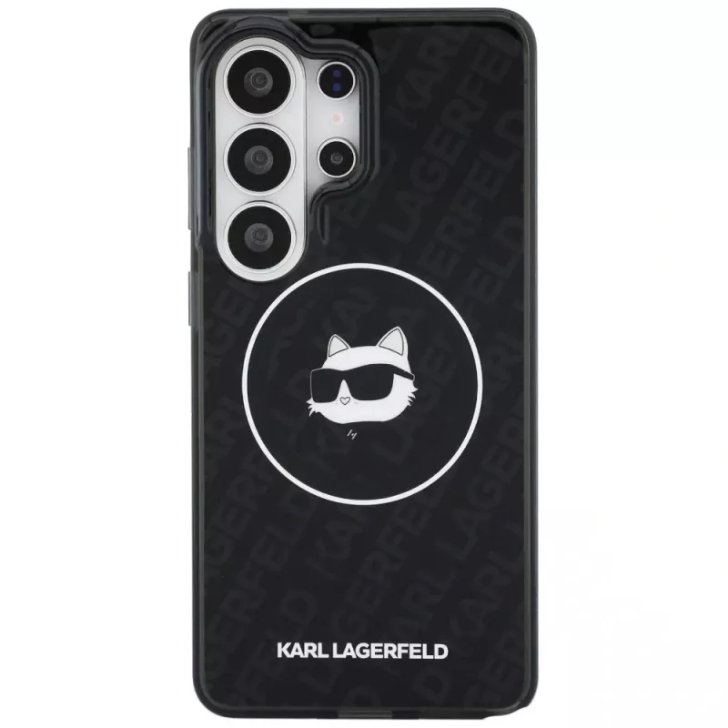 Karl Lagerfeld IML Repeated Choupette MagSafe puzdro pre Samsung Galaxy S26 Ultra, čierne