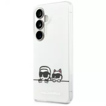 Karl Lagerfeld IML Peekaboo Karl & Choupette MagSafe puzdro pre Samsung Galaxy S26, transparentné