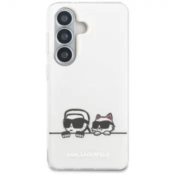 Karl Lagerfeld IML Peekaboo Karl & Choupette MagSafe puzdro pre Samsung Galaxy S26, transparentné