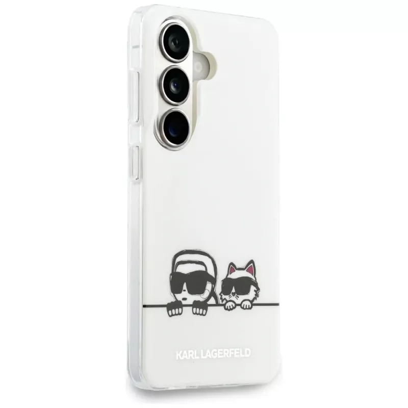 Karl Lagerfeld IML Peekaboo Karl & Choupette MagSafe puzdro pre Samsung Galaxy S26, transparentné