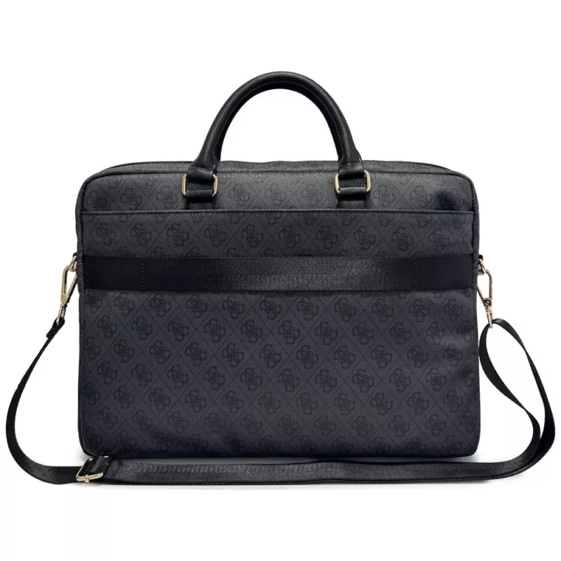 GUESS 4G Round & Classic Logos Stripe 16 palcová taška na notebook čierna