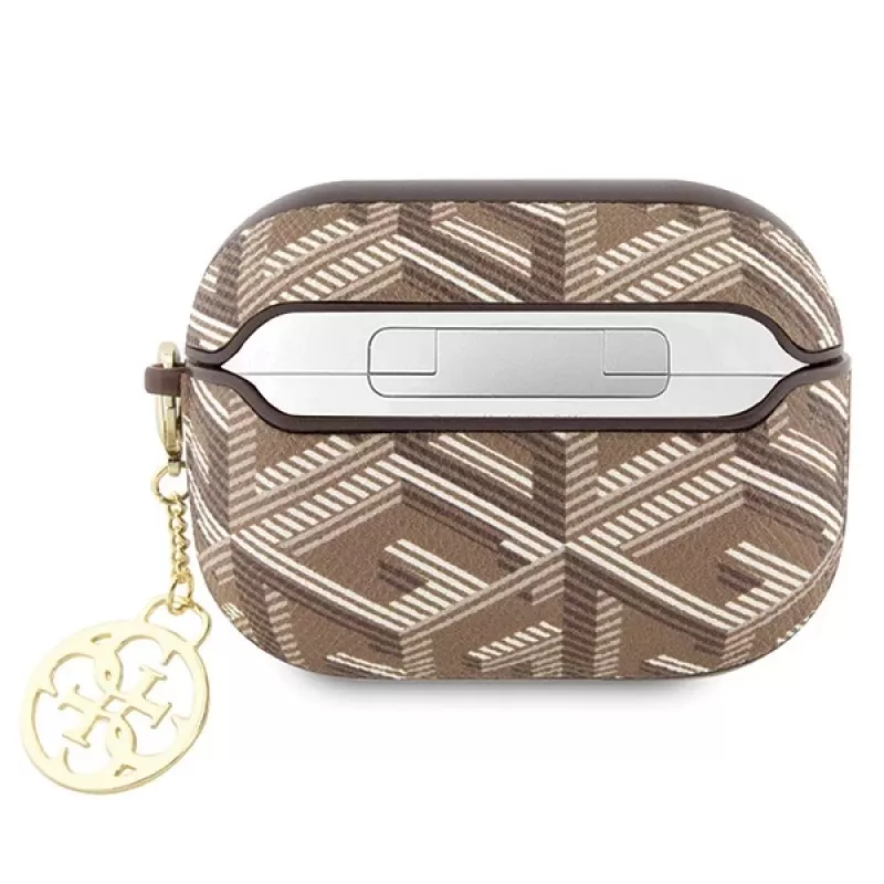 GUESS GUE003033 GCube Charm AirPods Pro puzdro hnedé