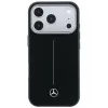 Mercedes kožené Semi Wrap Iconic Line MagSafe puzdro pre iPhone 18 Pro Max / 17 Pro Max - čierne