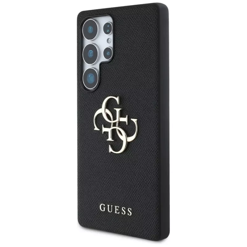 GUESS Grained Big 4G Logo Small Classic Logo puzdro pre Samsung Galaxy S25 Ultra - čierne