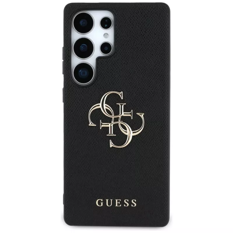 GUESS Grained Big 4G Logo Small Classic Logo puzdro pre Samsung Galaxy S25 Ultra - čierne