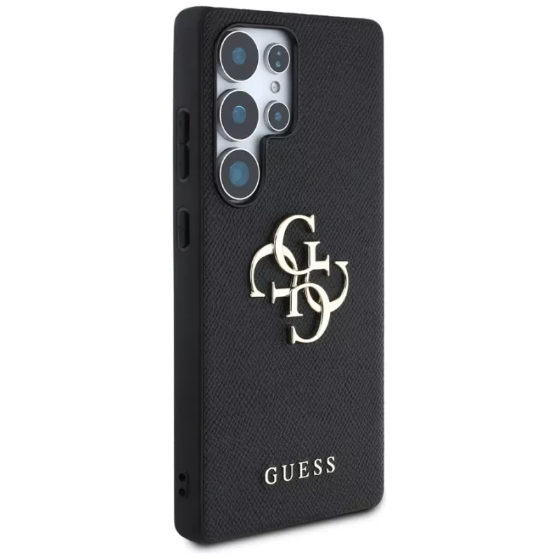 GUESS Grained Big 4G Logo Small Classic Logo puzdro pre Samsung Galaxy S25 Ultra - čierne