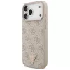 GUESS kožené 4G Triangle Strass MagSafe puzdro pre iPhone 18 Pro Max / 17 Pro Max - ružové