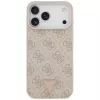 GUESS kožené 4G Triangle Strass MagSafe puzdro pre iPhone 18 Pro Max / 17 Pro Max - ružové