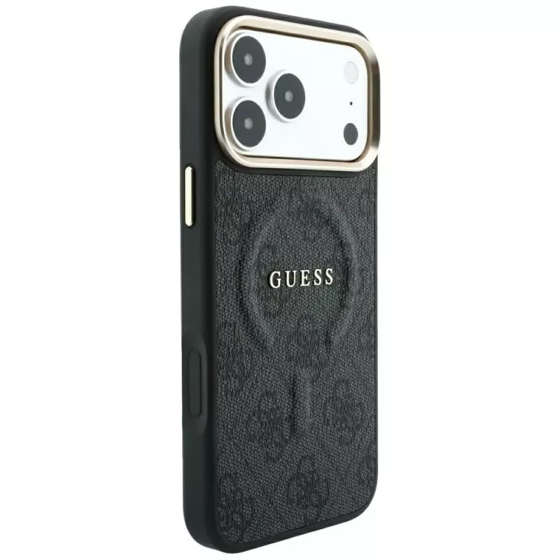GUESS Embossed 4G Classic MagSafe puzdro pre iPhone 17 Pro Max / 18 Pro Max - čierna
