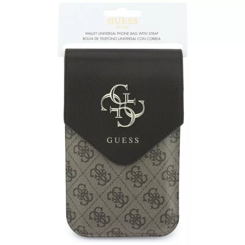 GUESS Graines 4G & Classic Logos puzdro na telefón hnedá