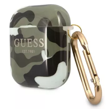 GUESS Camo Collection AirPods 1/2 puzdro zelená/khaki