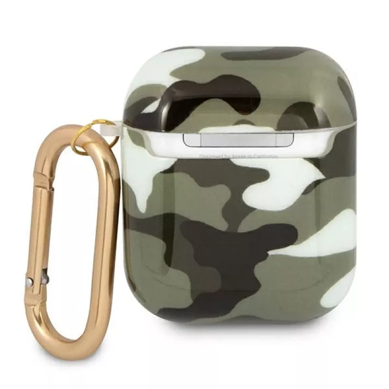 GUESS Camo Collection AirPods 1/2 puzdro zelená/khaki