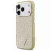 GUESS Glitter Triangle Logo MagSafe puzdro pre iPhone 17 Pro - zlatá
