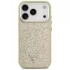 GUESS Glitter Triangle Logo MagSafe puzdro pre iPhone 17 Pro - zlatá