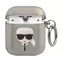 Karl Lagerfeld KLA2UKHGK AirPods 1/2 puzdro čierna glitre Karl's hlava