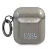 Karl Lagerfeld KLA2UKHGK AirPods 1/2 puzdro čierna glitre Karl's hlava