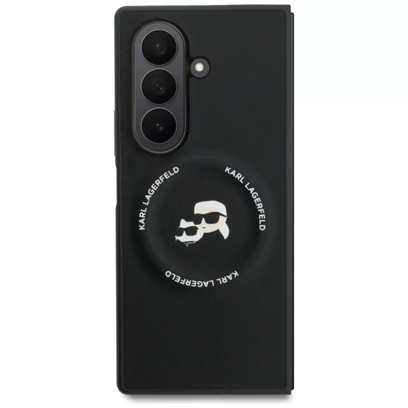 Karl Lagerfeld Karl & Choupette Logo MagSafe puzdro pre Samsung Galaxy Z Fold7 - čierna