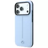 Mercedes kožené Semi Wrap Iconic Line MagSafe puzdro pre iPhone 18 Pro / 17 Pro - modrá