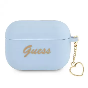 Guess GUAPLSCHSB AirPods Pro puzdro modrá silikón Charm Heart Collection
