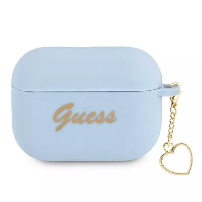 Guess GUAPLSCHSB AirPods Pro puzdro modrá silikón Charm Heart Collection