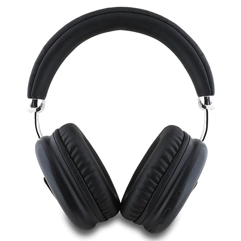 GUESS Bluetooth 5.3 over-ear slúchadlá s kovovým trojuholníkovým logom - čierna