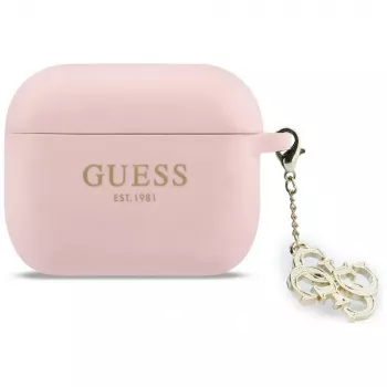 GUESS silikónové 4G Charm puzdro pre AirPods Pro 3, ružová