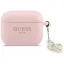 GUESS Silikónové puzdro 4G Charm pre AirPods Pro 3, Ružové
