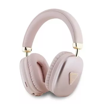 GUESS Metallic Triangle Logo on-ear Bluetooth slúchadlá V5.3 ružová