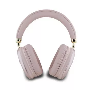 GUESS Metallic Triangle Logo on-ear Bluetooth slúchadlá V5.3 ružová