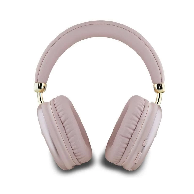 GUESS Metallic Triangle Logo on-ear Bluetooth slúchadlá V5.3 ružová