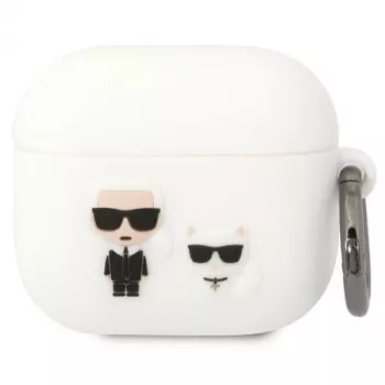Karl Lagerfeld KLACA3SILKCW AirPods 3 puzdro biela silikón Karl & Choupette