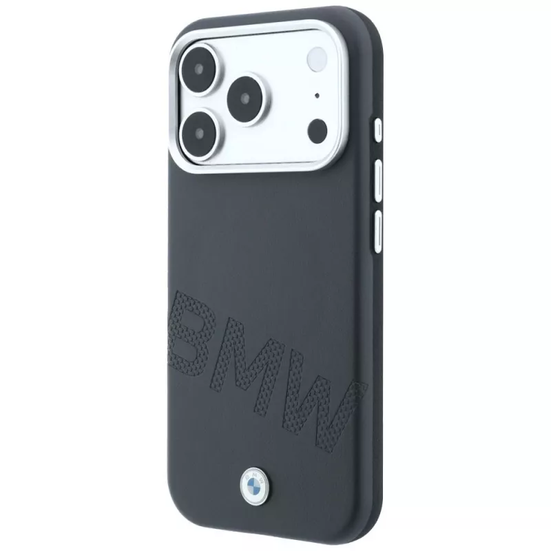 BMW Sign Inclined Deboss Letters MagSafe puzdro pre iPhone 18 Pro Max / 17 Pro Max - sivá