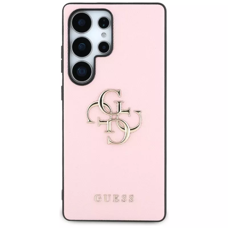 GUESS Grained Big 4G Logo Small Classic Logo puzdro pre Samsung Galaxy S25 Ultra - ružová