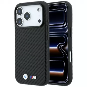 BMW M Carbon Metal Logo MagSafe puzdro pre iPhone 18 Pro Max / 17 Pro Max - čierna