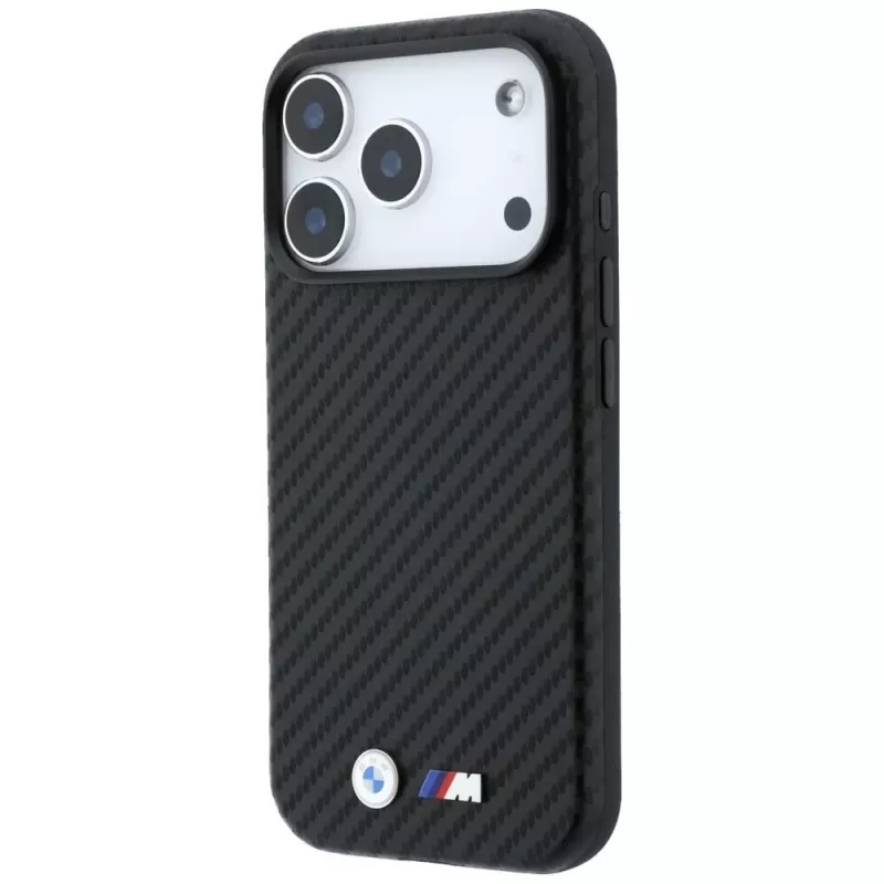 BMW M Carbon Metal Logo MagSafe puzdro pre iPhone 18 Pro Max / 17 Pro Max - čierna