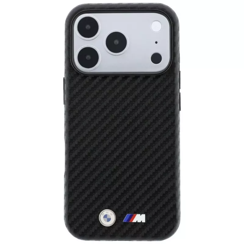 BMW M Carbon Metal Logo MagSafe puzdro pre iPhone 18 Pro Max / 17 Pro Max - čierna