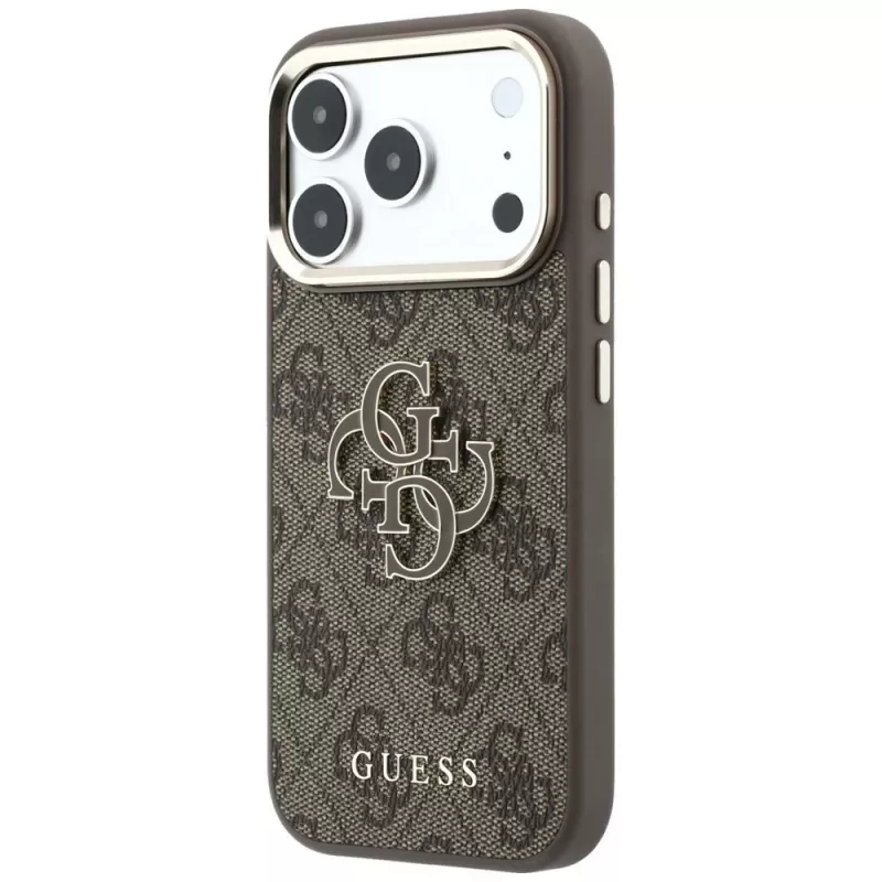 GUESS 4G & Big Resin Logo puzdro pre iPhone 17 Pro / 18 Pro - hnedá