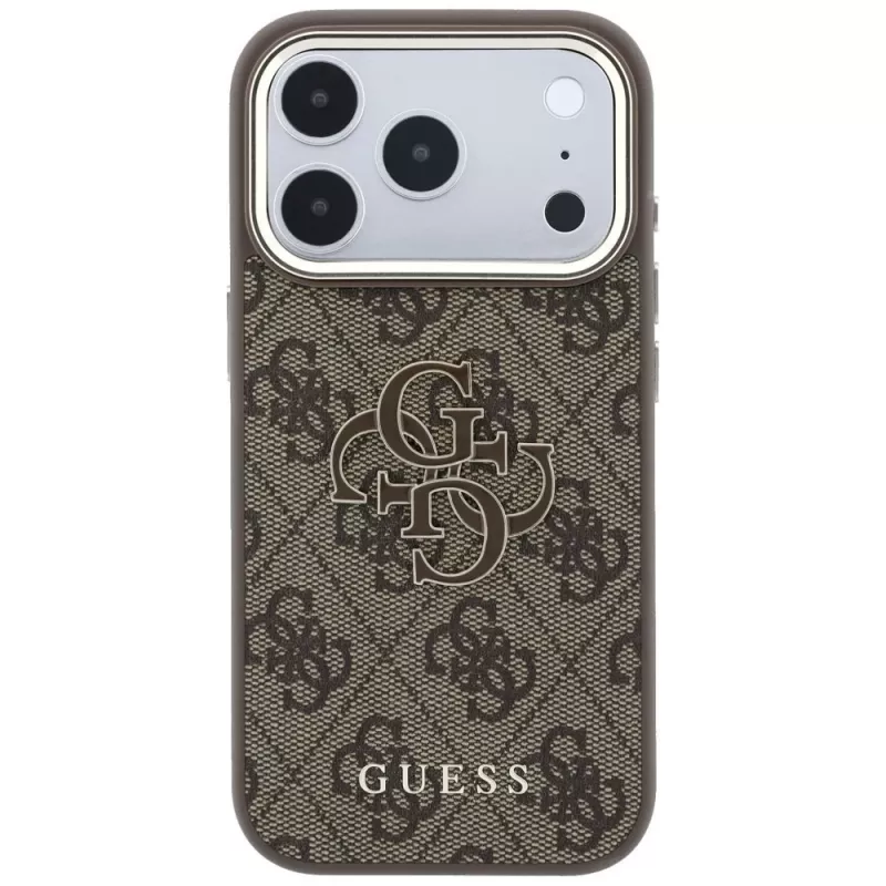 GUESS 4G & Big Resin Logo puzdro pre iPhone 17 Pro / 18 Pro - hnedá