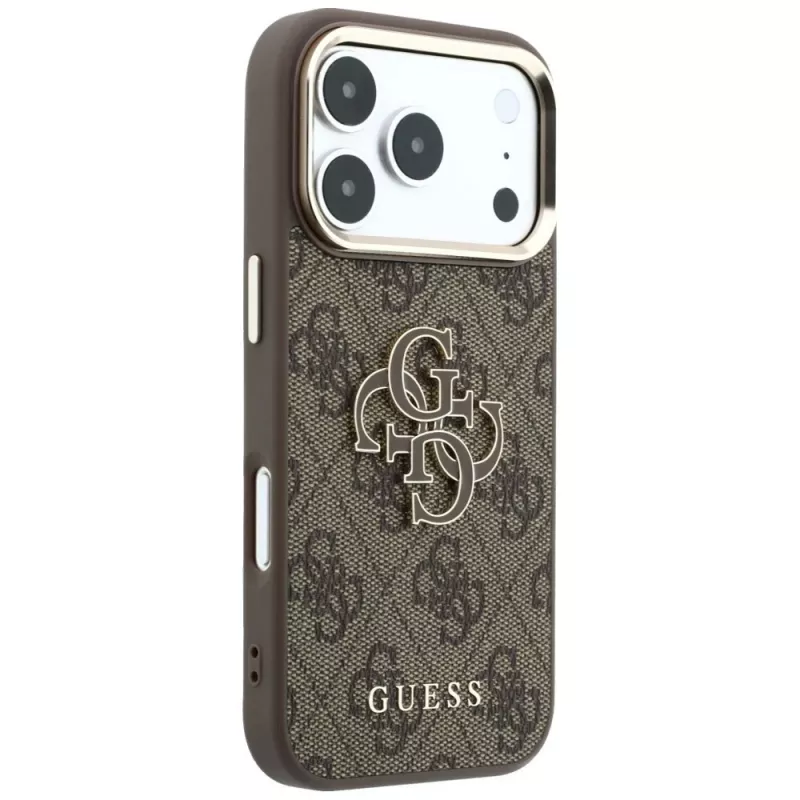 GUESS 4G & Big Resin Logo puzdro pre iPhone 17 Pro / 18 Pro - hnedá