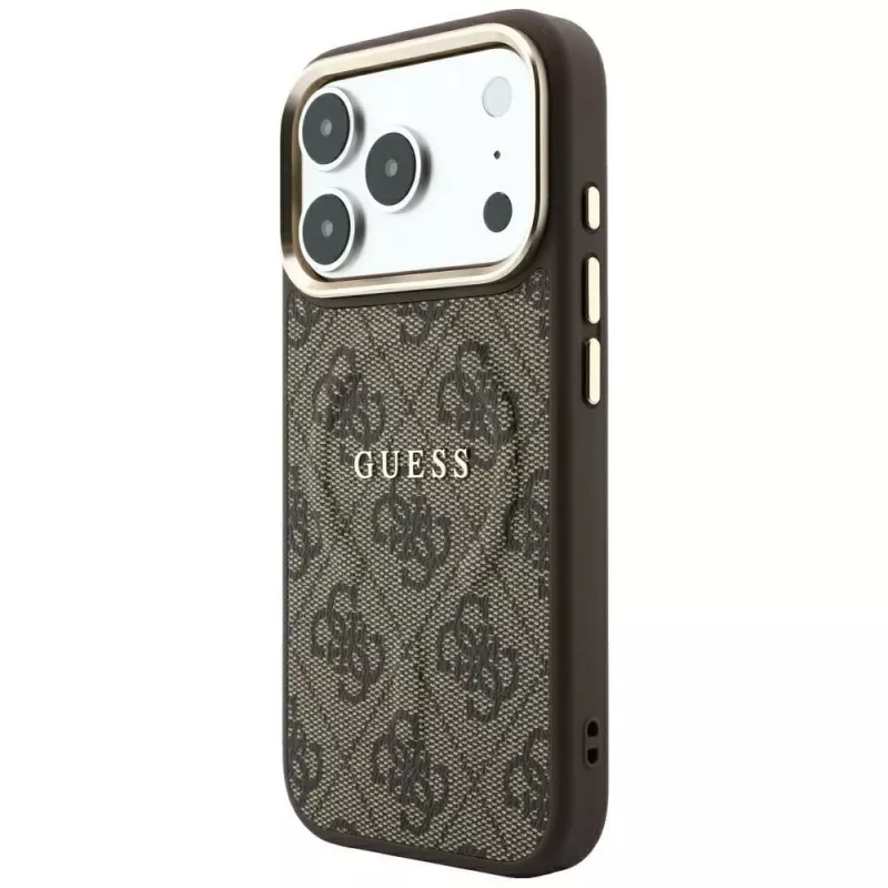 GUESS Embossed 4G Classic MagSafe puzdro pre iPhone 17 Pro Max / 18 Pro Max - hnedá