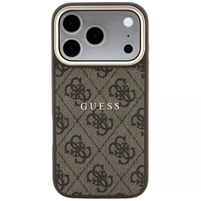 GUESS Embossed 4G Classic MagSafe puzdro pre iPhone 17 Pro Max / 18 Pro Max - hnedá