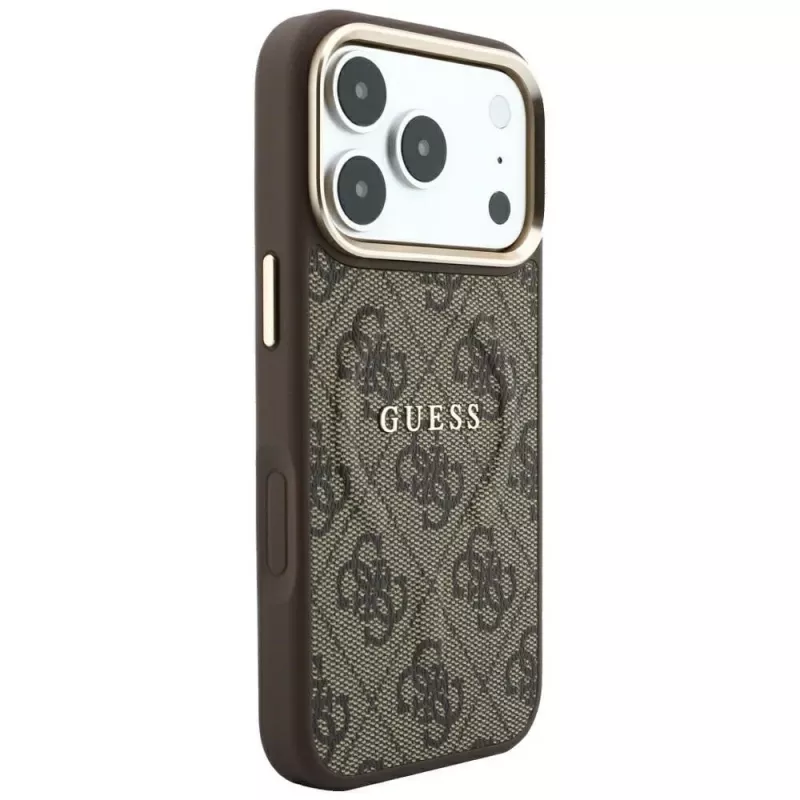 GUESS Embossed 4G Classic MagSafe puzdro pre iPhone 17 Pro Max / 18 Pro Max - hnedá
