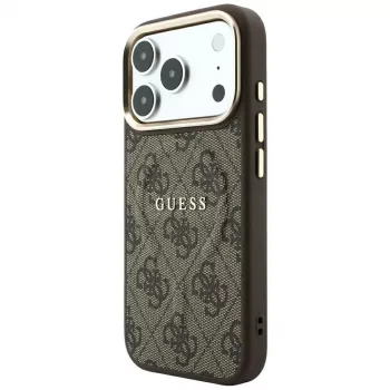 GUESS Embossed 4G Classic MagSafe puzdro pre iPhone 17 Pro / 18 Pro - hnedá