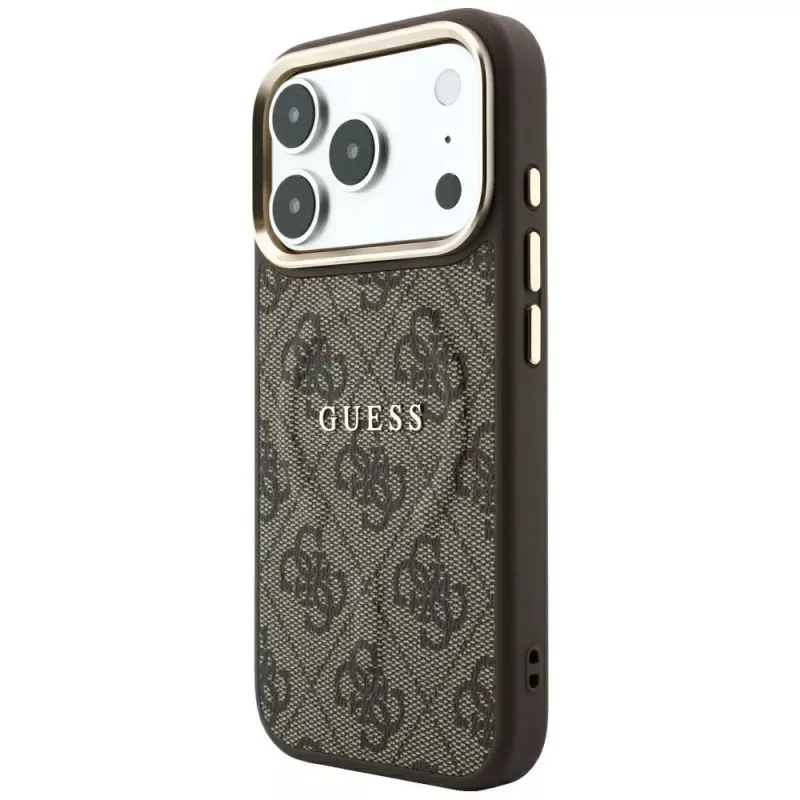 GUESS Embossed 4G Classic MagSafe puzdro pre iPhone 17 Pro / 18 Pro - hnedá
