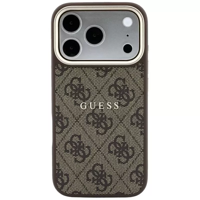 GUESS Embossed 4G Classic MagSafe puzdro pre iPhone 17 Pro / 18 Pro - hnedá